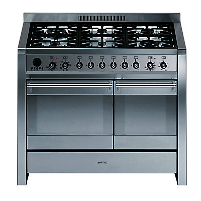 Smeg A2-8 Dual Fuel Range Cooker, Stainless Steel